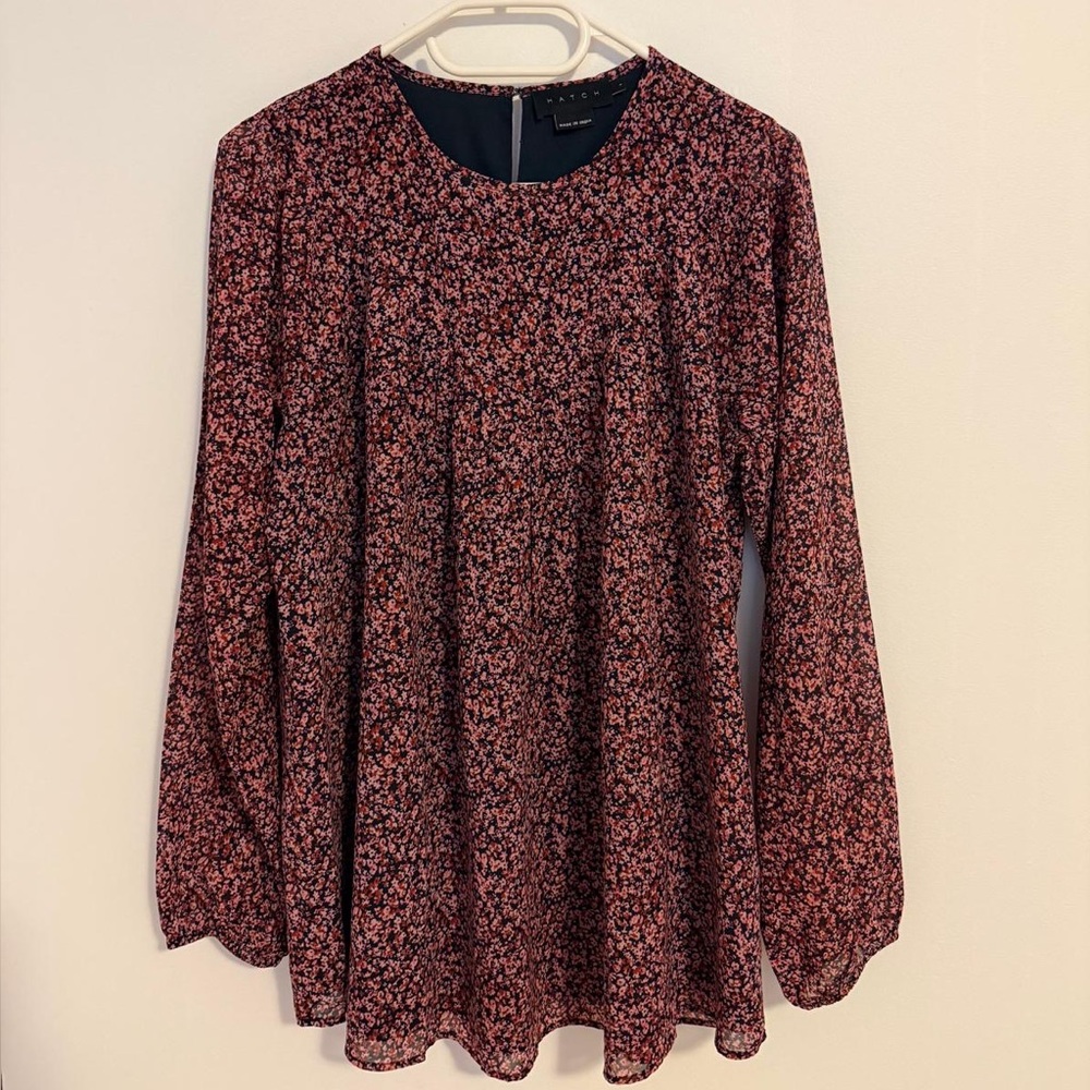 Hatch The Marina Pink Floral Long-Sleeve Maternity Blouse